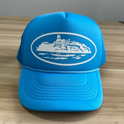 Corteiz Alcatraz Trucker Hat Baby Blue