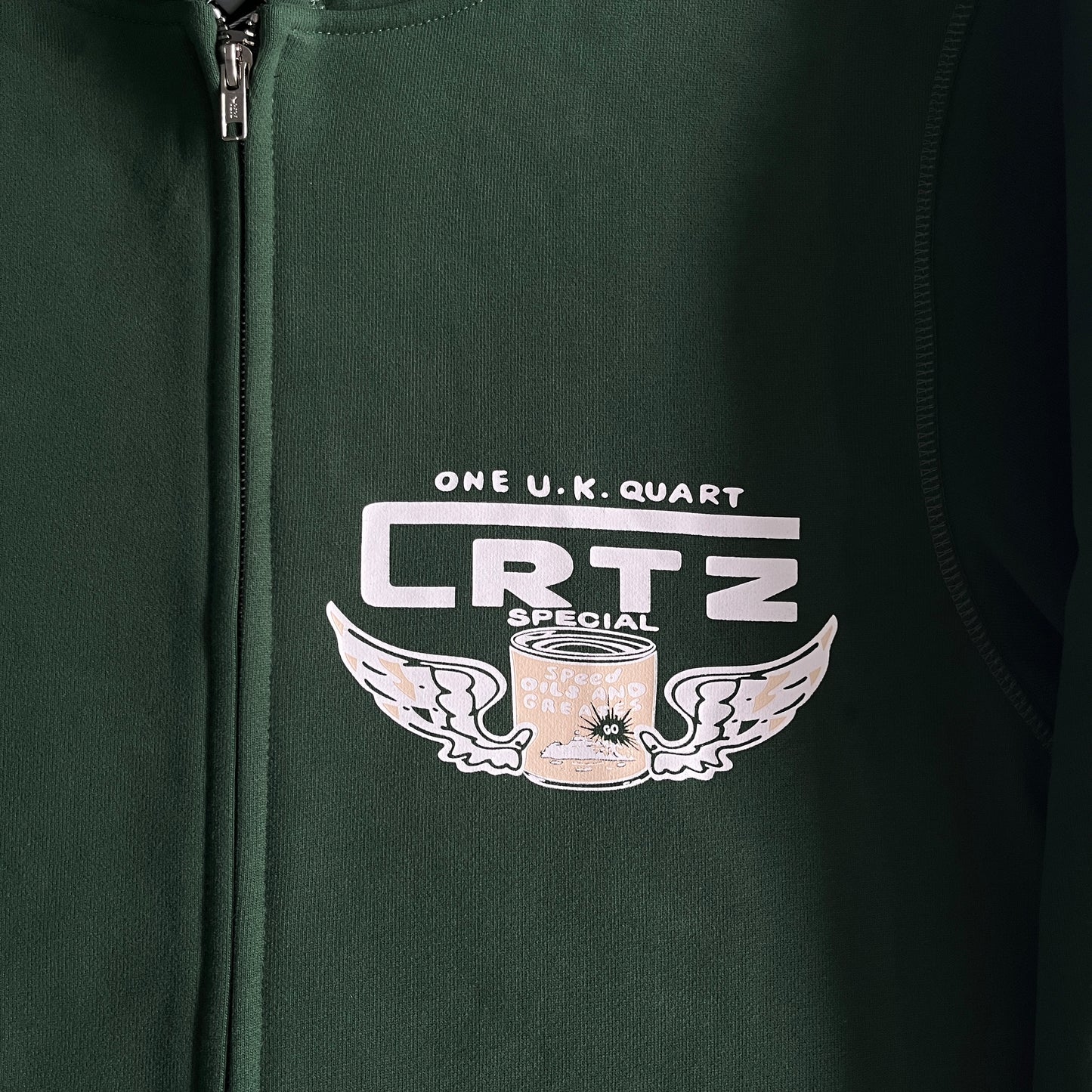 Corteiz Gasolina Double Zip Hoodie Green