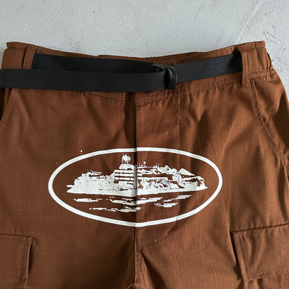 Corteiz Guerillaz Cargo Pants Brown