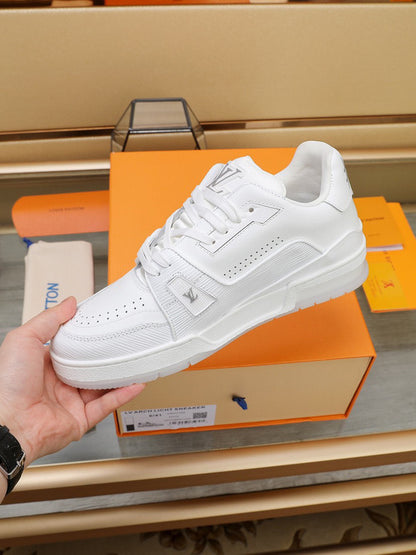 Louis Vuitton LV Trainer White Grey Signature