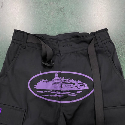 Corteiz Guerillaz Cargo Pants Black Purple