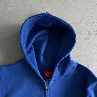 Corteiz Gasolina Double Zip Hoodie Royal Blue