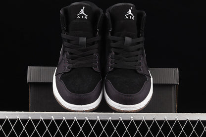 Jordan 1 Mid Crater Black