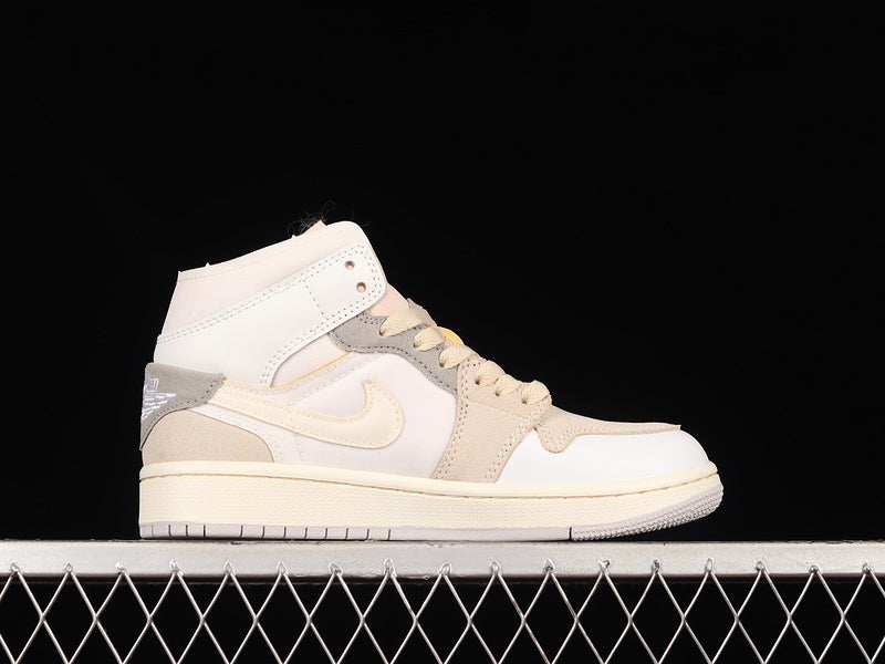 Jordan 1 Mid Craft Inside Out White Grey