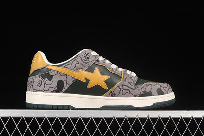 A Bathing Ape Bape SK8 Sta Grey Mustard Yellow