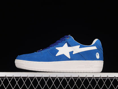 A Bathing Ape Bape Sta Low Blue Suede