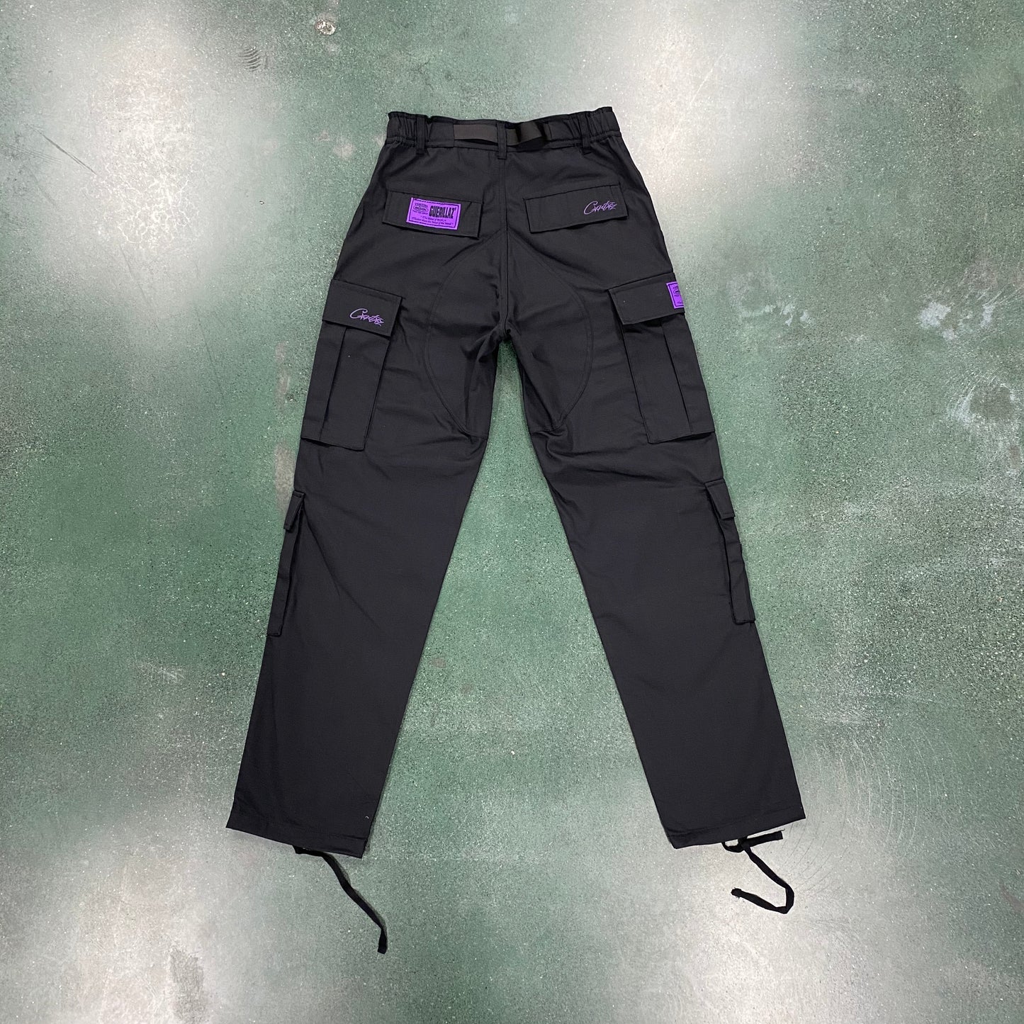 Corteiz Guerillaz Cargo Pants Black Purple