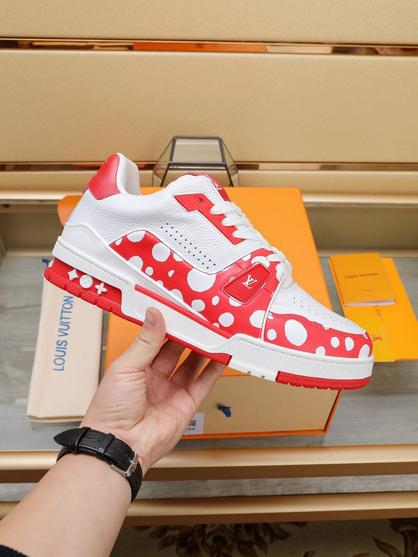 Louis Vuitton LV Trainer Yayoi Kusama White Red