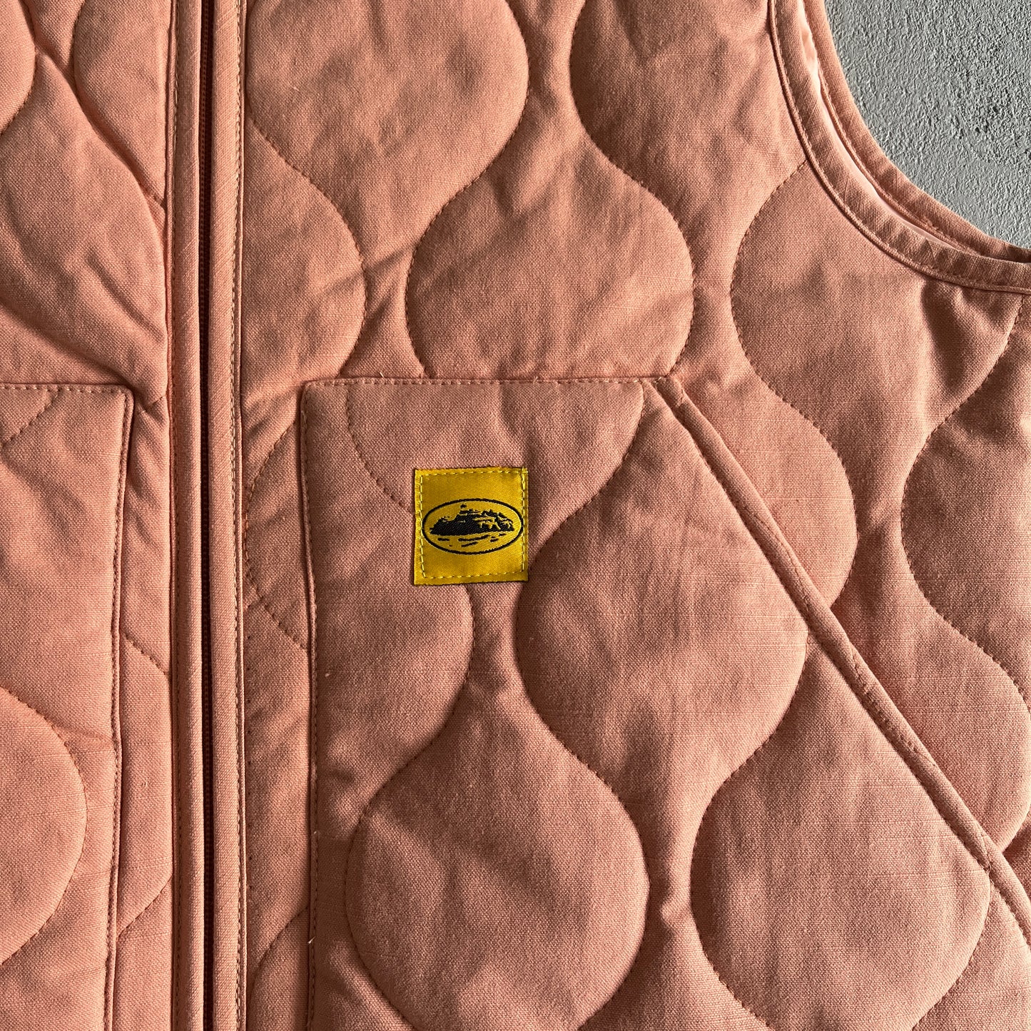 Corteiz Allstarz Padded Gilet Salmon