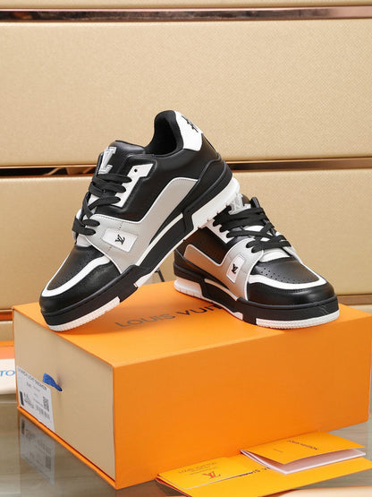 Louis Vuitton LV Trainer Black Grey White Signature