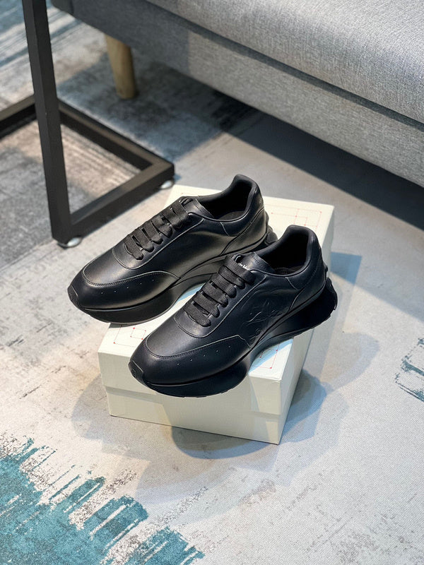 Alexander McQueen Sprint Runner Black Sealed Logo