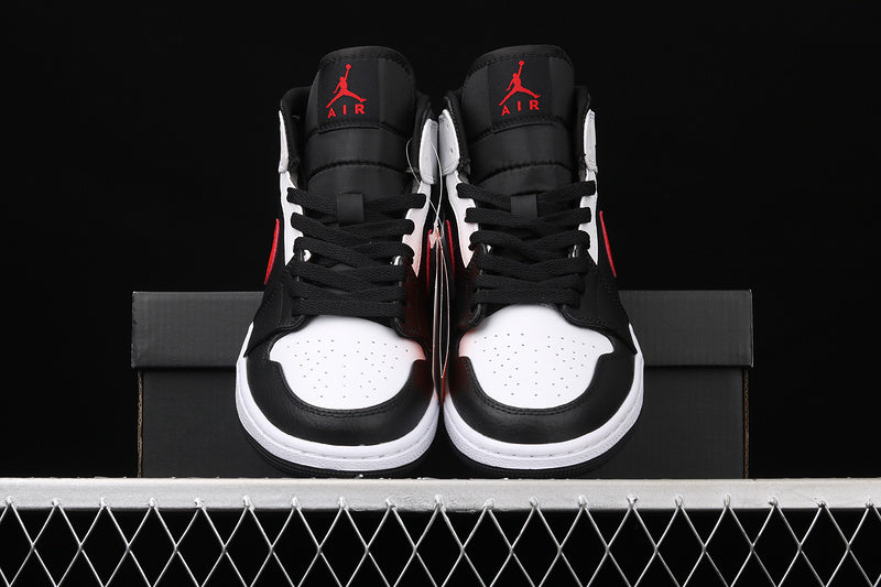 Jordan 1 Mid Black Chile Red White