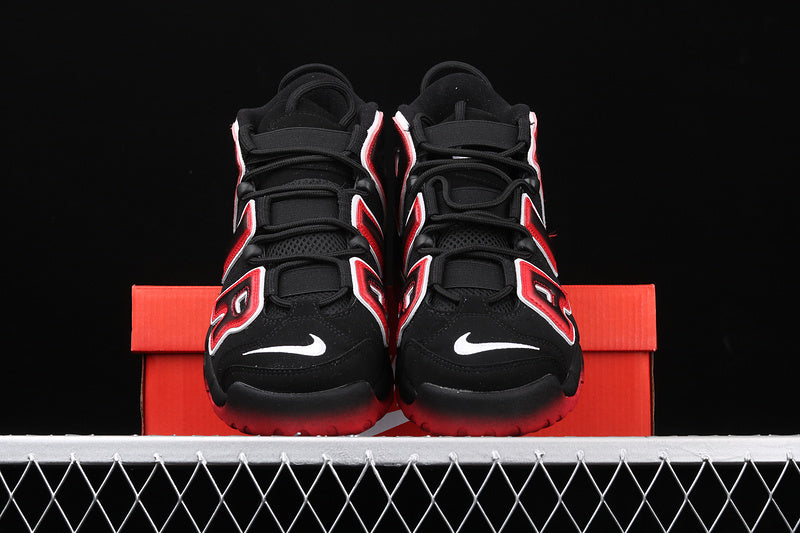 Nike Air More Uptempo Black White Laser Crimson