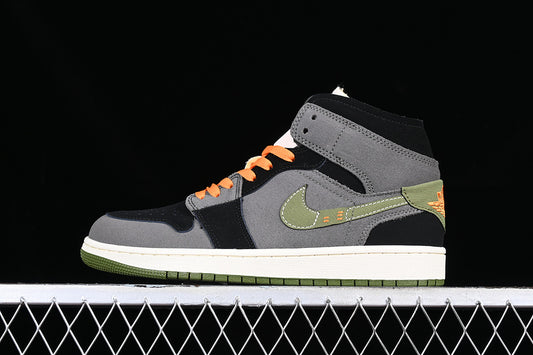 Jordan 1 Mid Craft Anthracite Light Olive