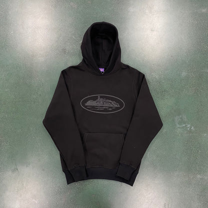 Corteiz Alcatraz Hoodie Triple Black