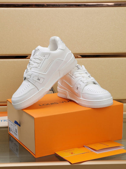 Louis Vuitton LV Trainer White Grey Signature