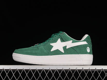 A Bathing Ape Bape Sta Low Green Suede