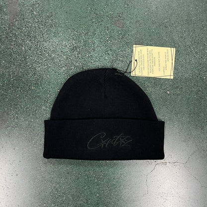 Corteiz Allstarz Folded Beanie Triple Black