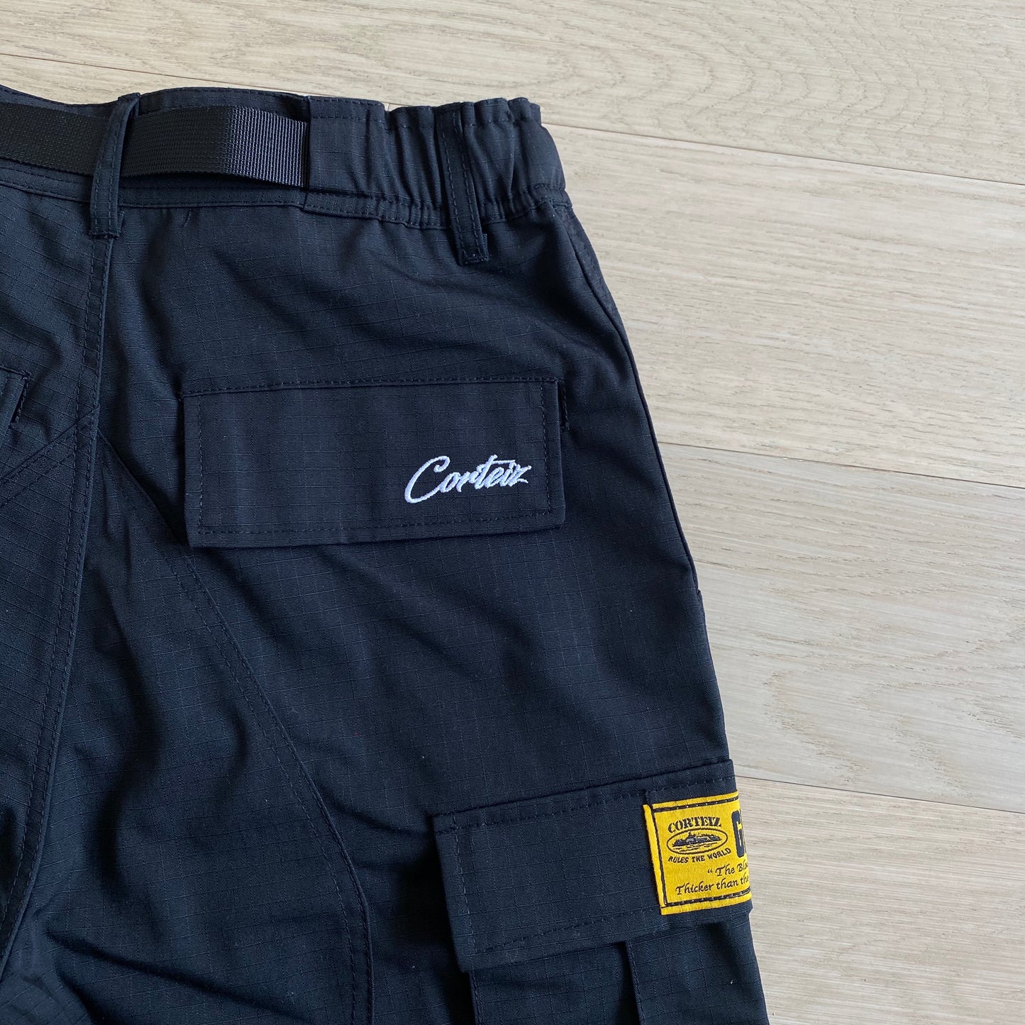 Corteiz Alcatraz Cargo Shorts Black