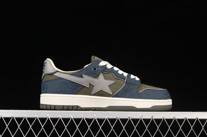 A Bathing Ape Bape SK8 Sta Navy Khaki Grey