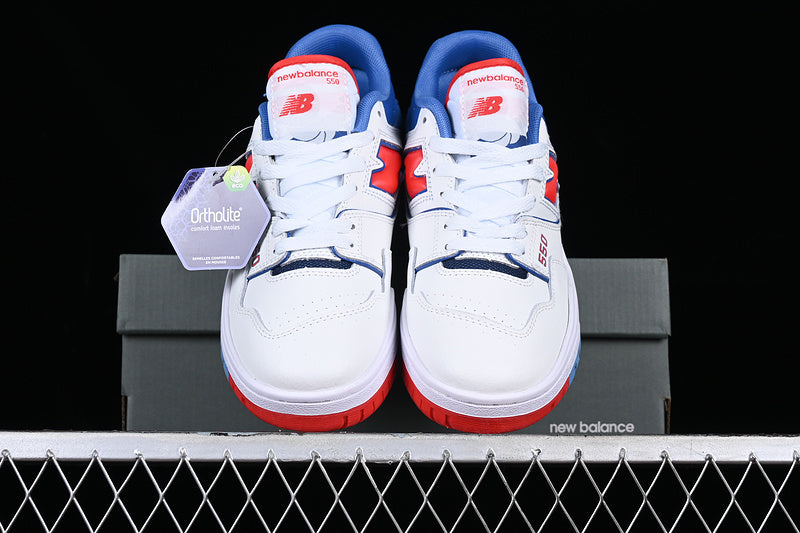 New Balance 550 White True Red Atlantic Blue