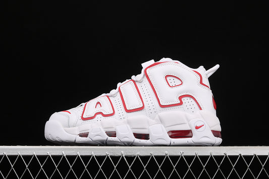 Nike Air More Uptempo White Varsity Red Outline