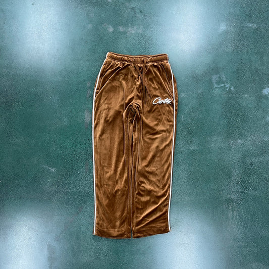 Corteiz VVS Velour Bottoms Brown