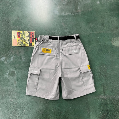 Corteiz Alcatraz Cargo Shorts Grey