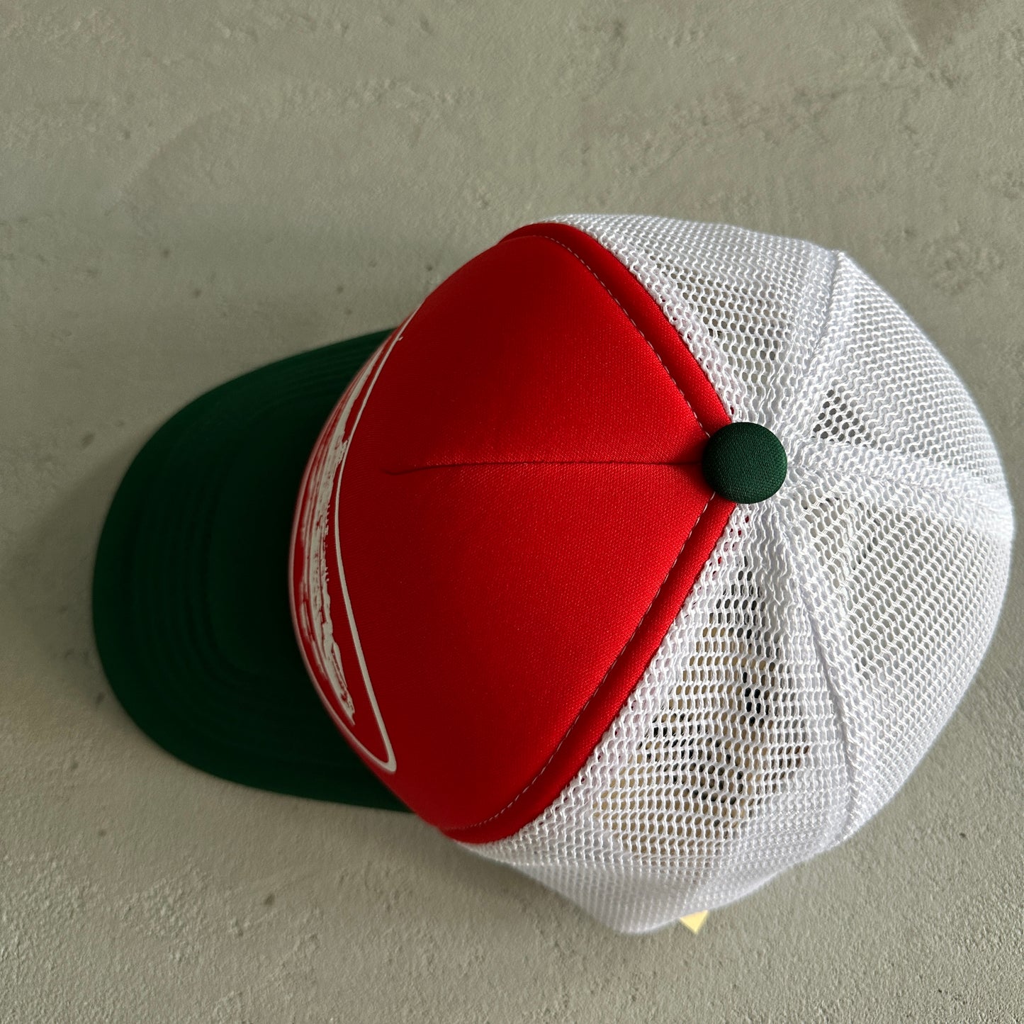 Corteiz Alcatraz Trucker Hat Red Green