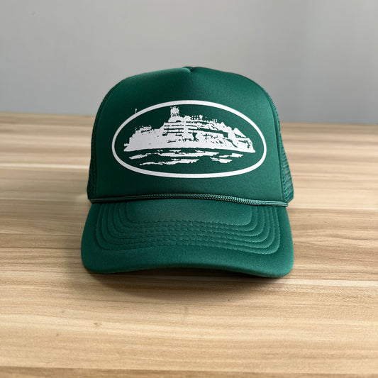 Corteiz Alcatraz Trucker Hat Green