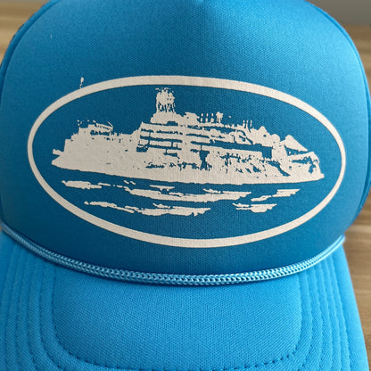 Corteiz Alcatraz Trucker Hat Baby Blue