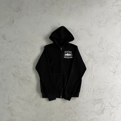 Corteiz Superior V2 Zip-Up Hoodie Black