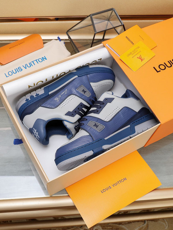 Louis Vuitton LV Trainer Marine Grey Signature