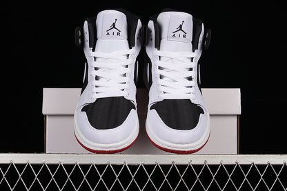 Jordan 1 Mid Utility Canvas White Black Gym Red