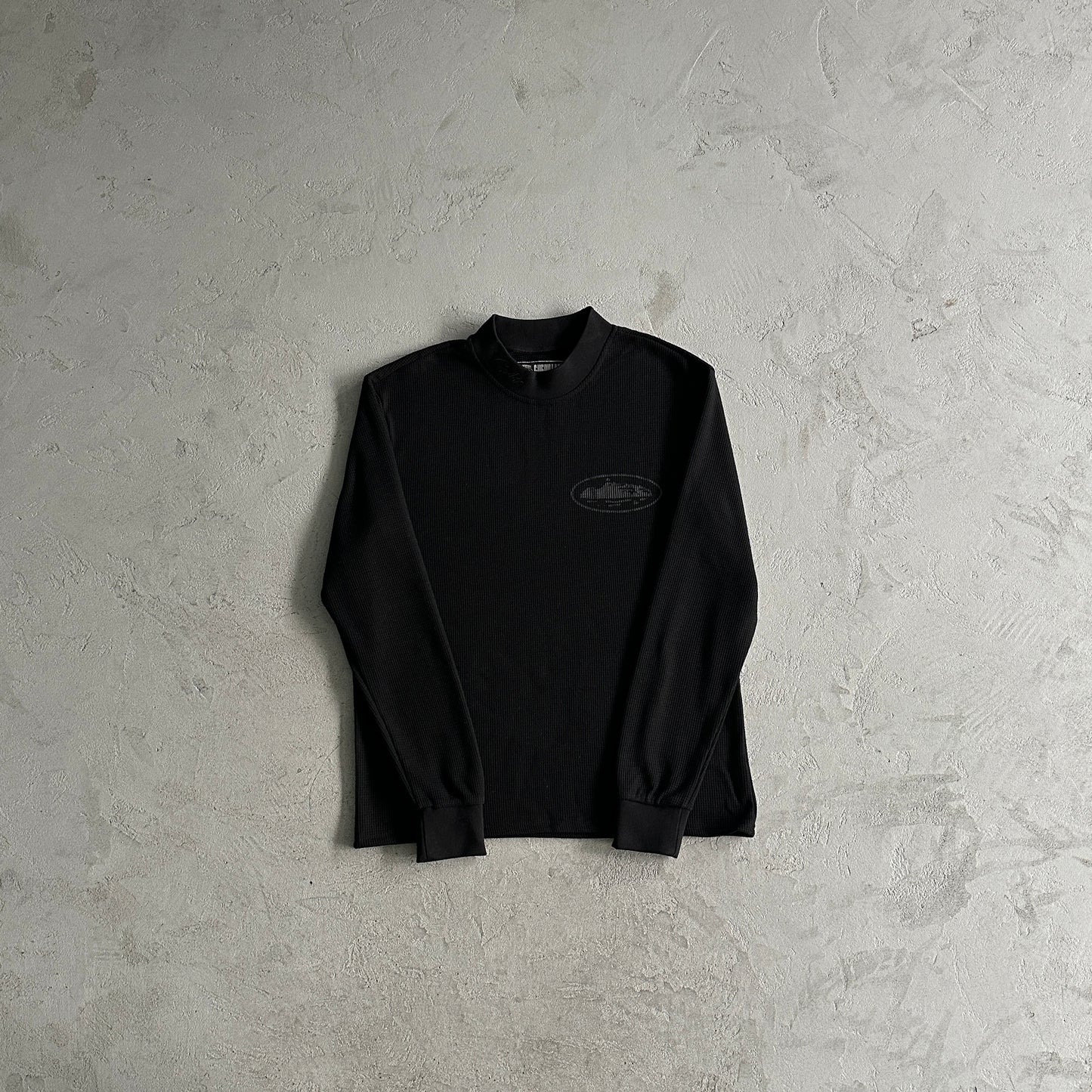 Corteiz Alcatraz Waffle Longsleeve Triple Black