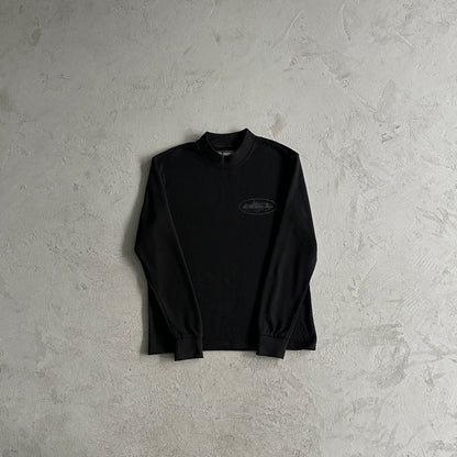 Corteiz Alcatraz Waffle Longsleeve Triple Black