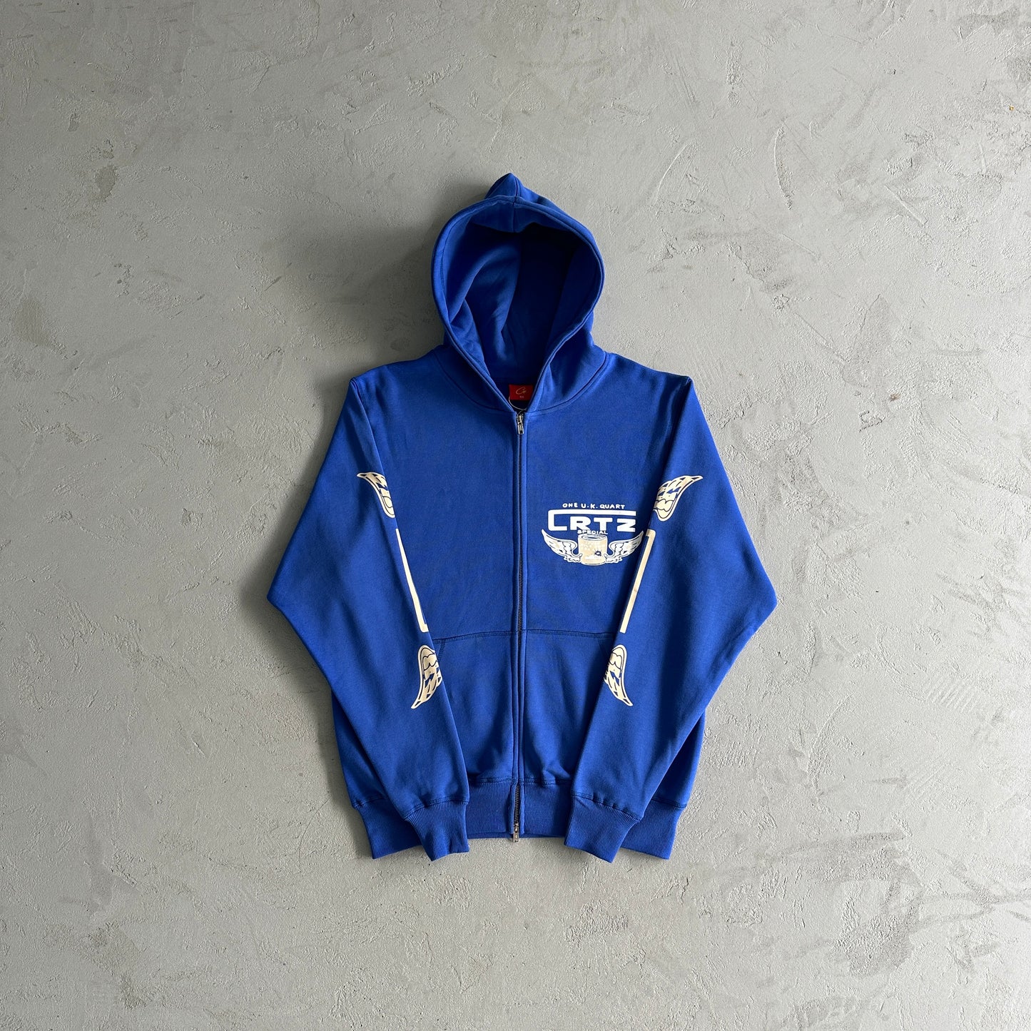 Corteiz Gasolina Double Zip Hoodie Royal Blue