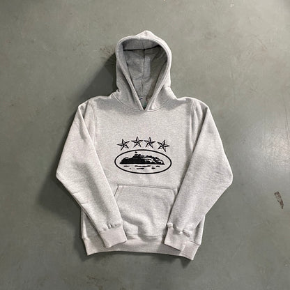 Corteiz 4Starz Alcatraz Hoodie Grey