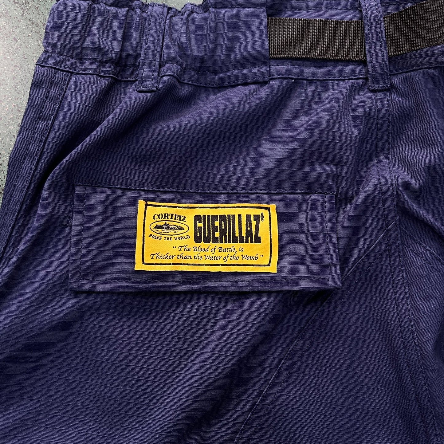 Corteiz Guerillaz Cargo Pants Navy