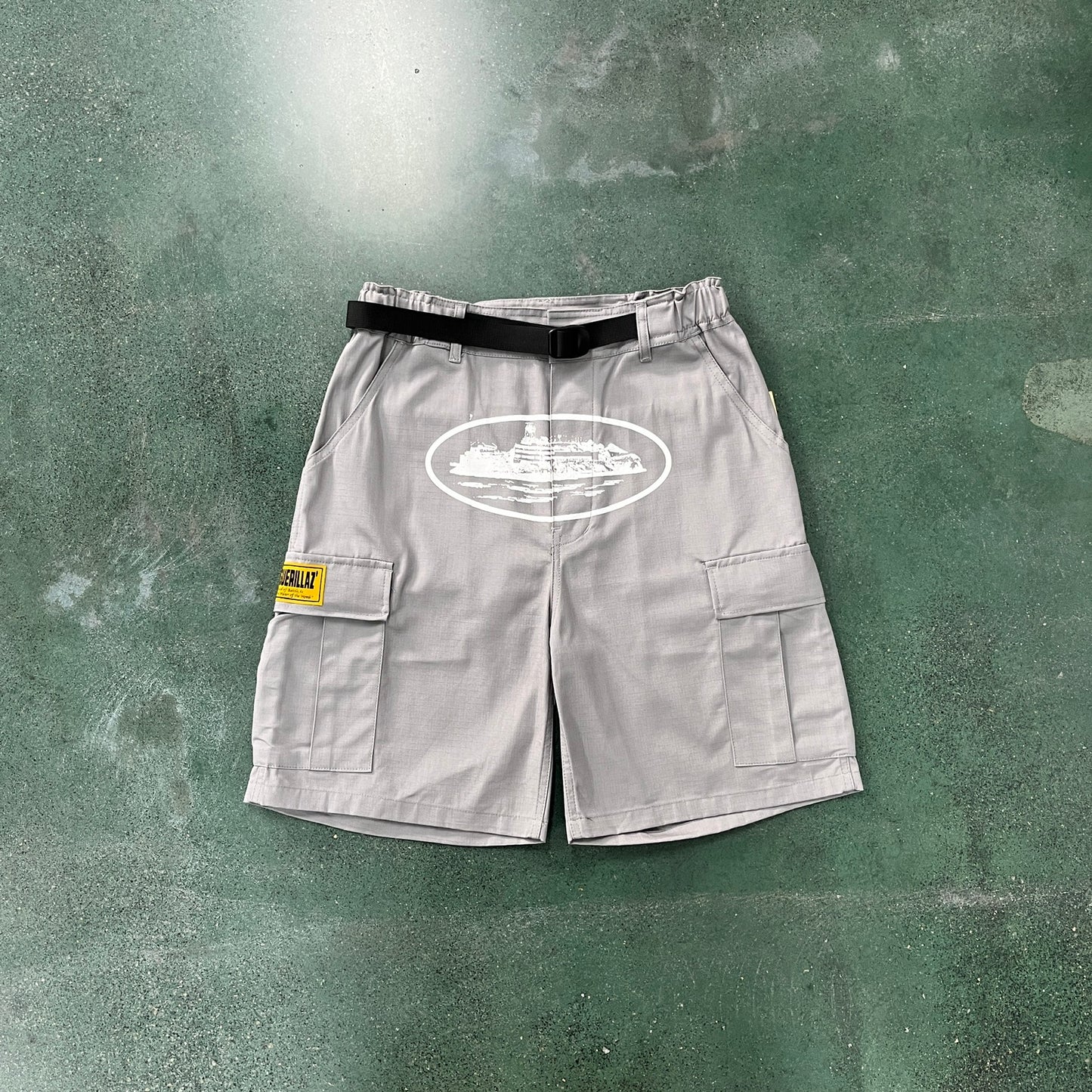 Corteiz Alcatraz Cargo Shorts Grey