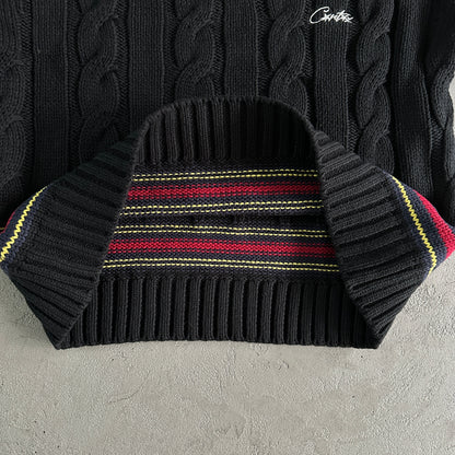 Corteiz Winbledon Knit Sweater Black