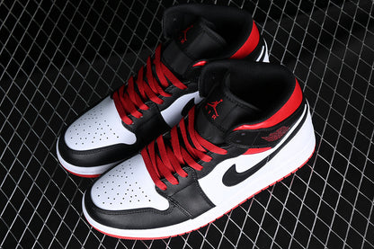 Jordan 1 Mid Gym Red Black Toe