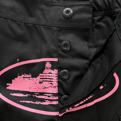 Corteiz Guerillaz Cargo Pants Black Pink