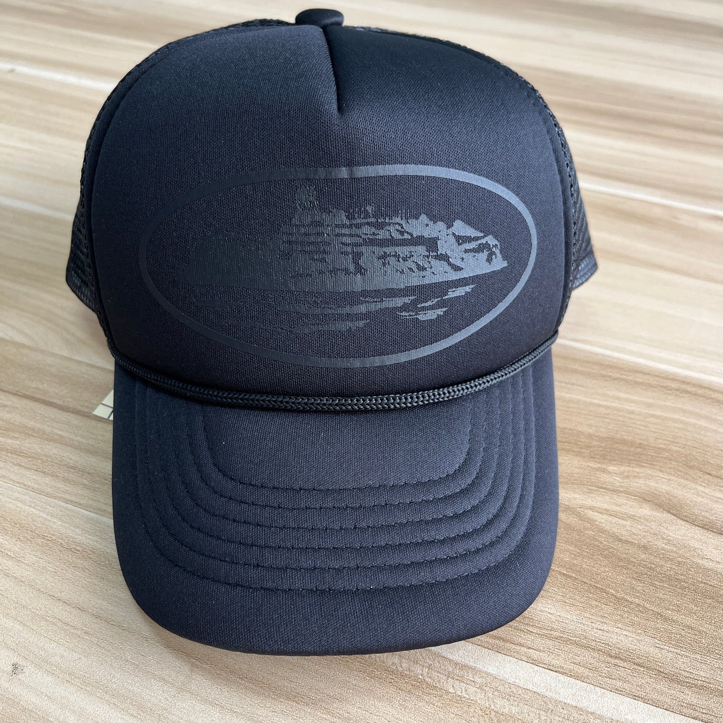 Corteiz Alcatraz Trucker Hat Triple Black