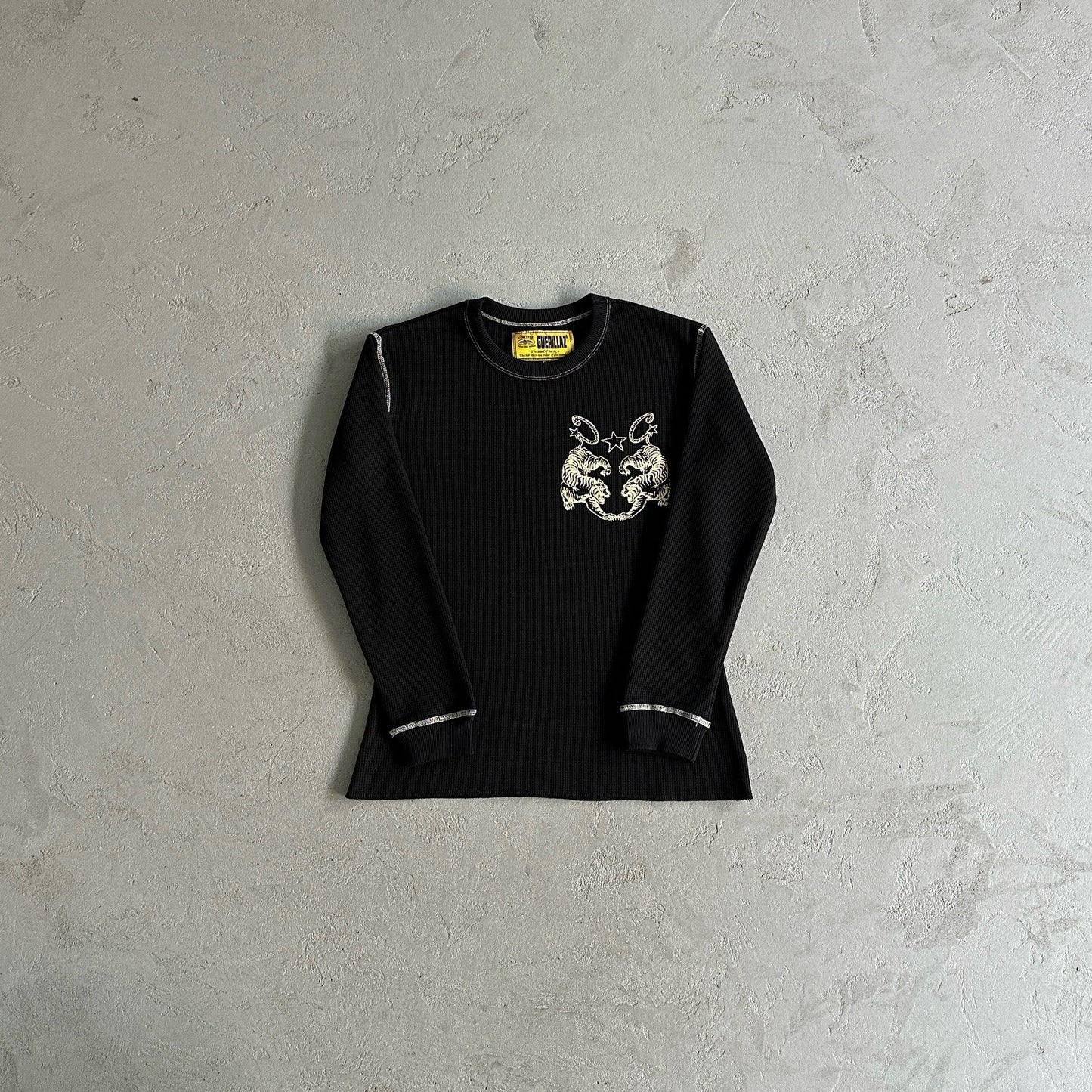 Corteiz Tiger Waffle Longsleeve Black