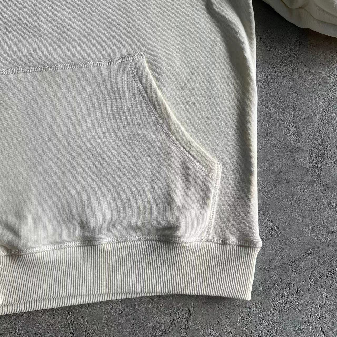 Corteiz Satin C-Star Appliqué Hoodie Off White