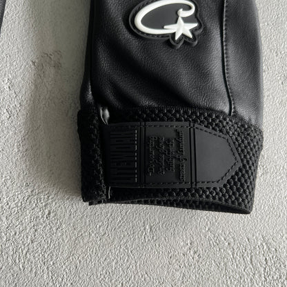 Corteiz Leather Gloves Black