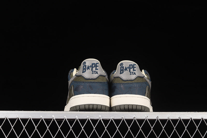 A Bathing Ape Bape SK8 Sta Navy Khaki Grey