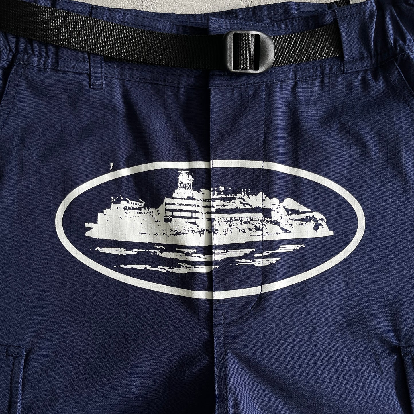 Corteiz Alcatraz Cargo Shorts Navy