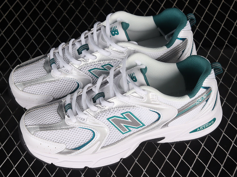 New Balance 530 White Silver Green